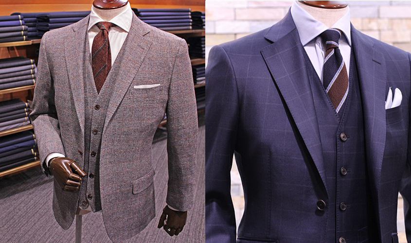 スーツの柄とネクタイの色を合わせる