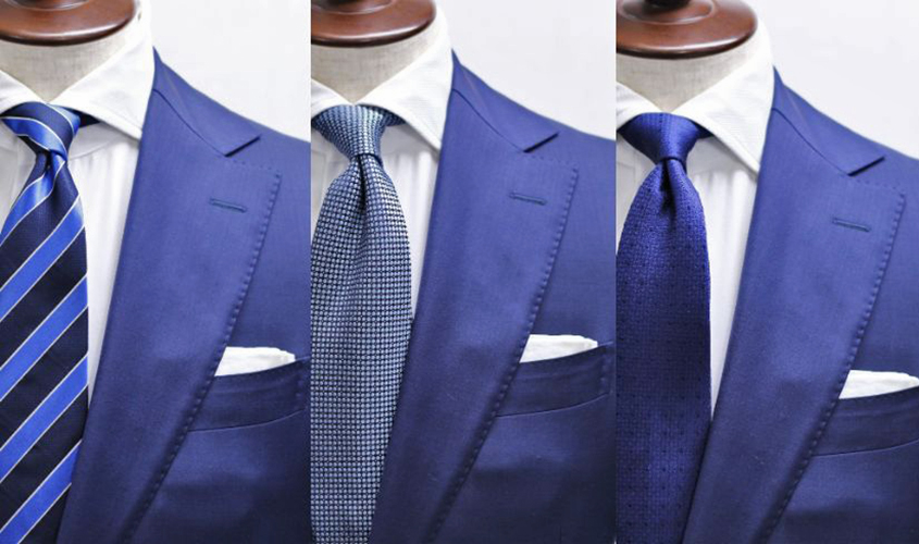 ブルースーツに合わせるネクタイ3種類