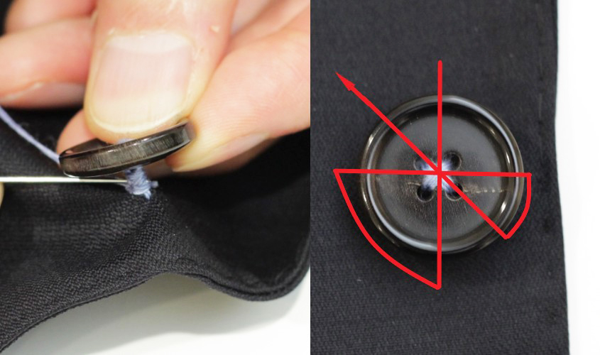 スーツの取れたボタンの付け方 コンビニの糸と針で緊急修理 スプレーモ