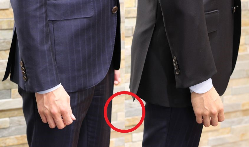 スーツとシャツの長さの関係