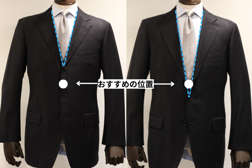 合っていないジャケットのボタン位置